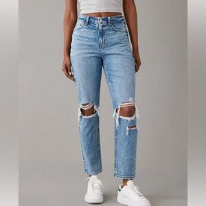 American Eagle Mom Jeans Distressed